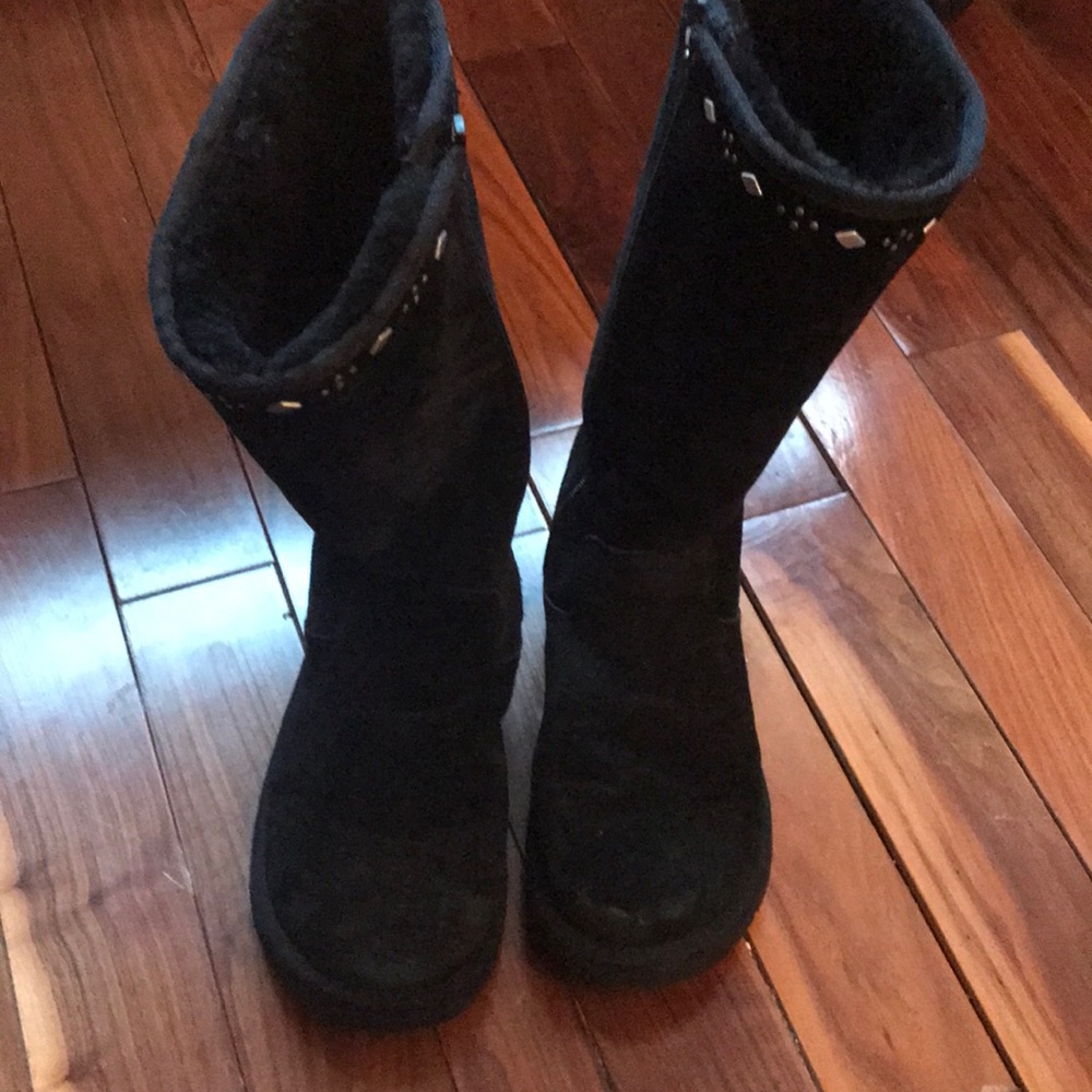 UGG, black suede with studs